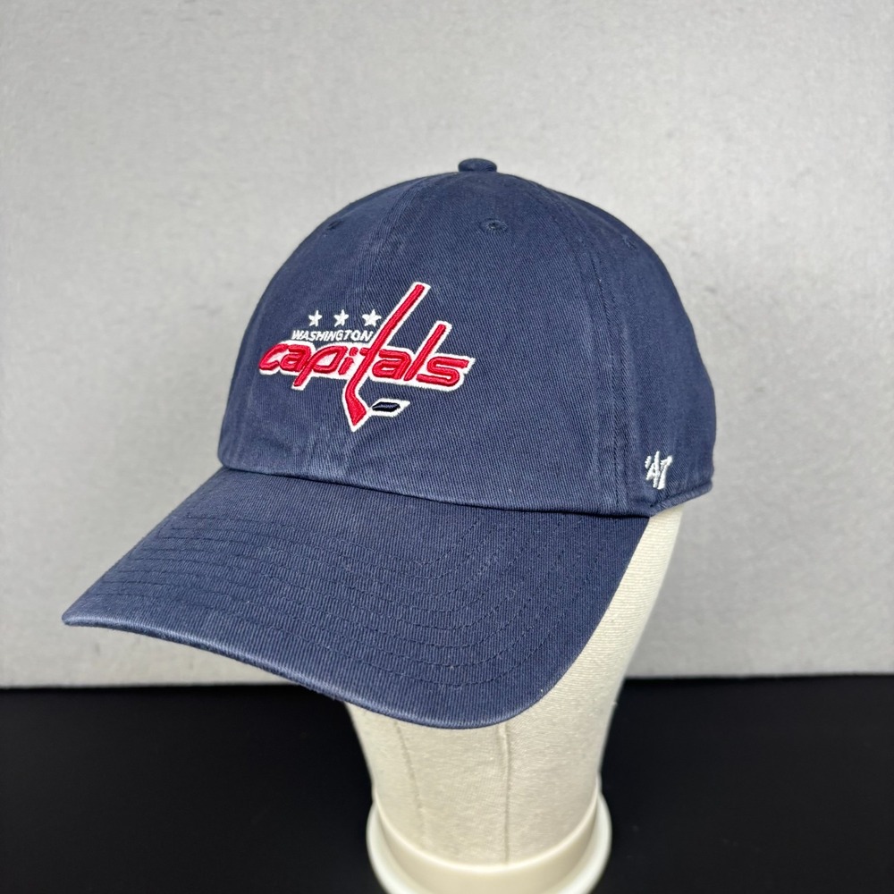 Washington Capitals 47 Brand Clean Up Hat Navy Blue Adjustable Cap NHL Hockey